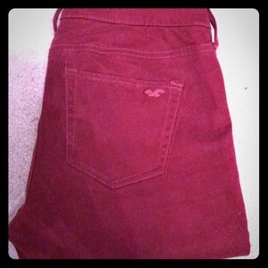 Dark red ankle jeggings
